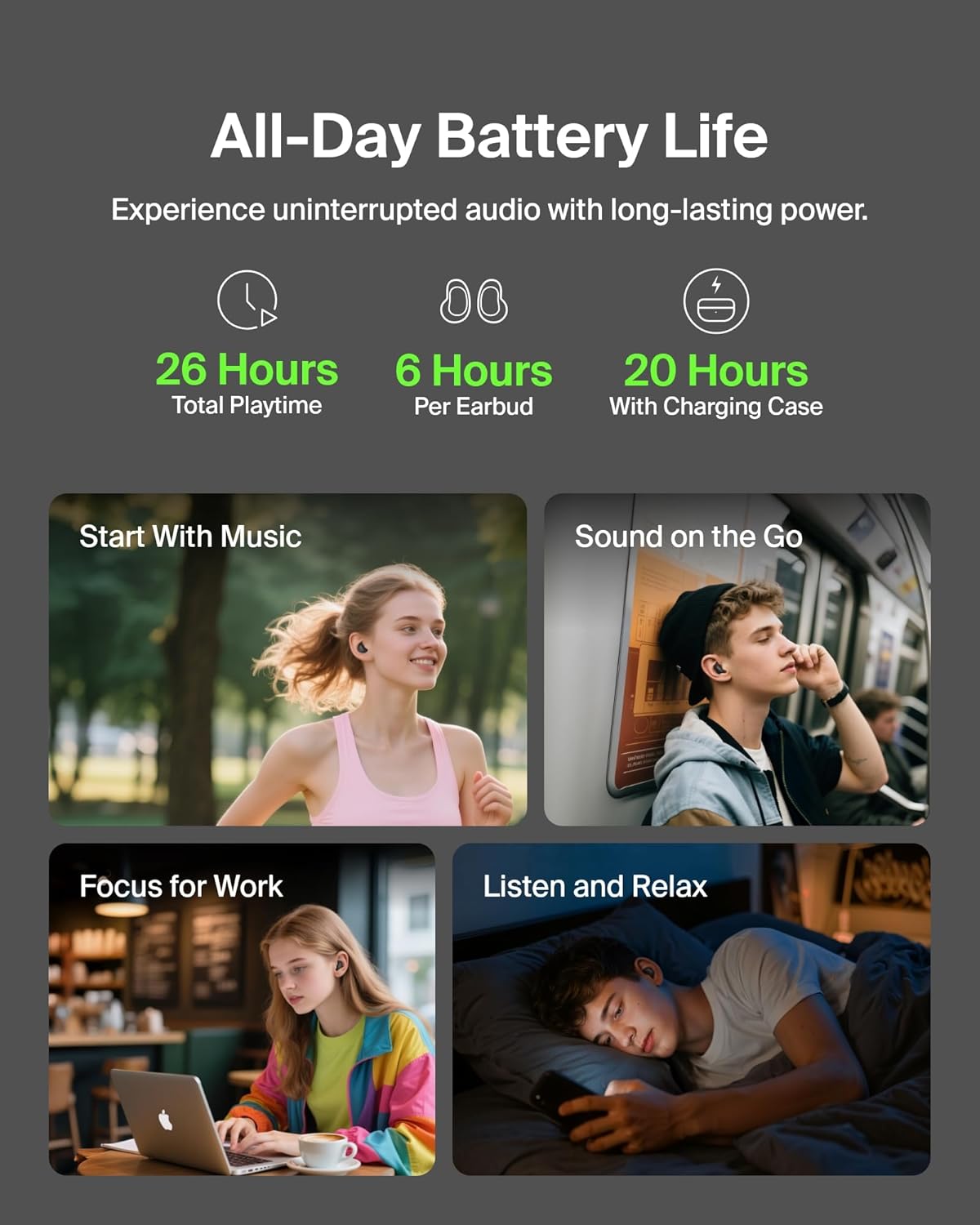 Belkin SoundForm Anywhere Wireless Earbuds, IPX4 Water Resistant Bluetooth Earphones, Long-Lasting Comfort, Case with Keyring for iPhone, iPad, Tablet, Laptop, Hiking, Running, Travel, etc. - Black - Image 3