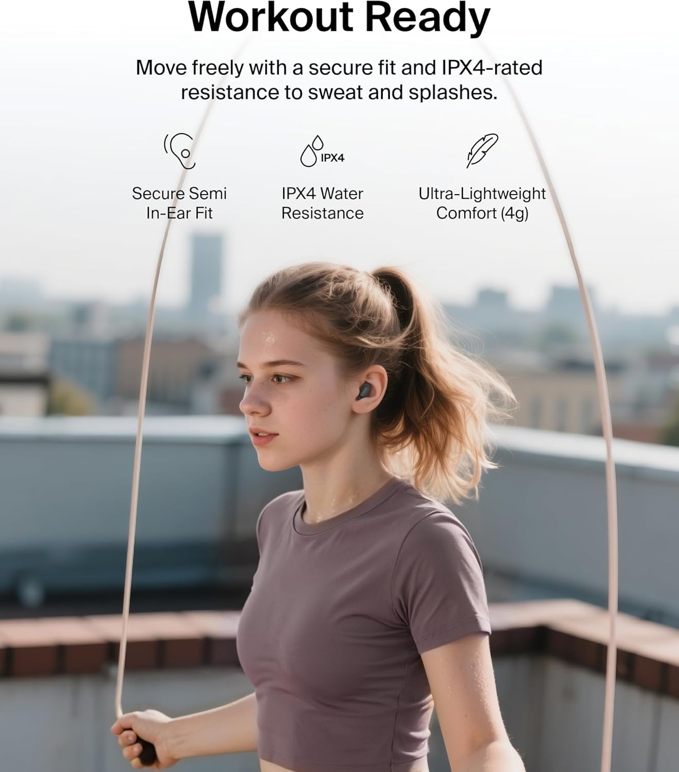 Belkin SoundForm Anywhere Wireless Earbuds, IPX4 Water Resistant Bluetooth Earphones, Long-Lasting Comfort, Case with Keyring for iPhone, iPad, Tablet, Laptop, Hiking, Running, Travel, etc. - Black - Image 4