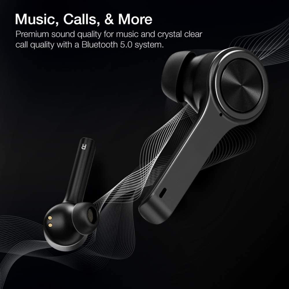 XClear Wireless Earbuds with Immersive Sounds True 5.0 Bluetooth in-Ear Headphones with Charging Case/Quick-Pairing Stereo Calls/Built-in Microphones/IPX5 Sweatproof/Pumping Bass for Sports Black - Image 2