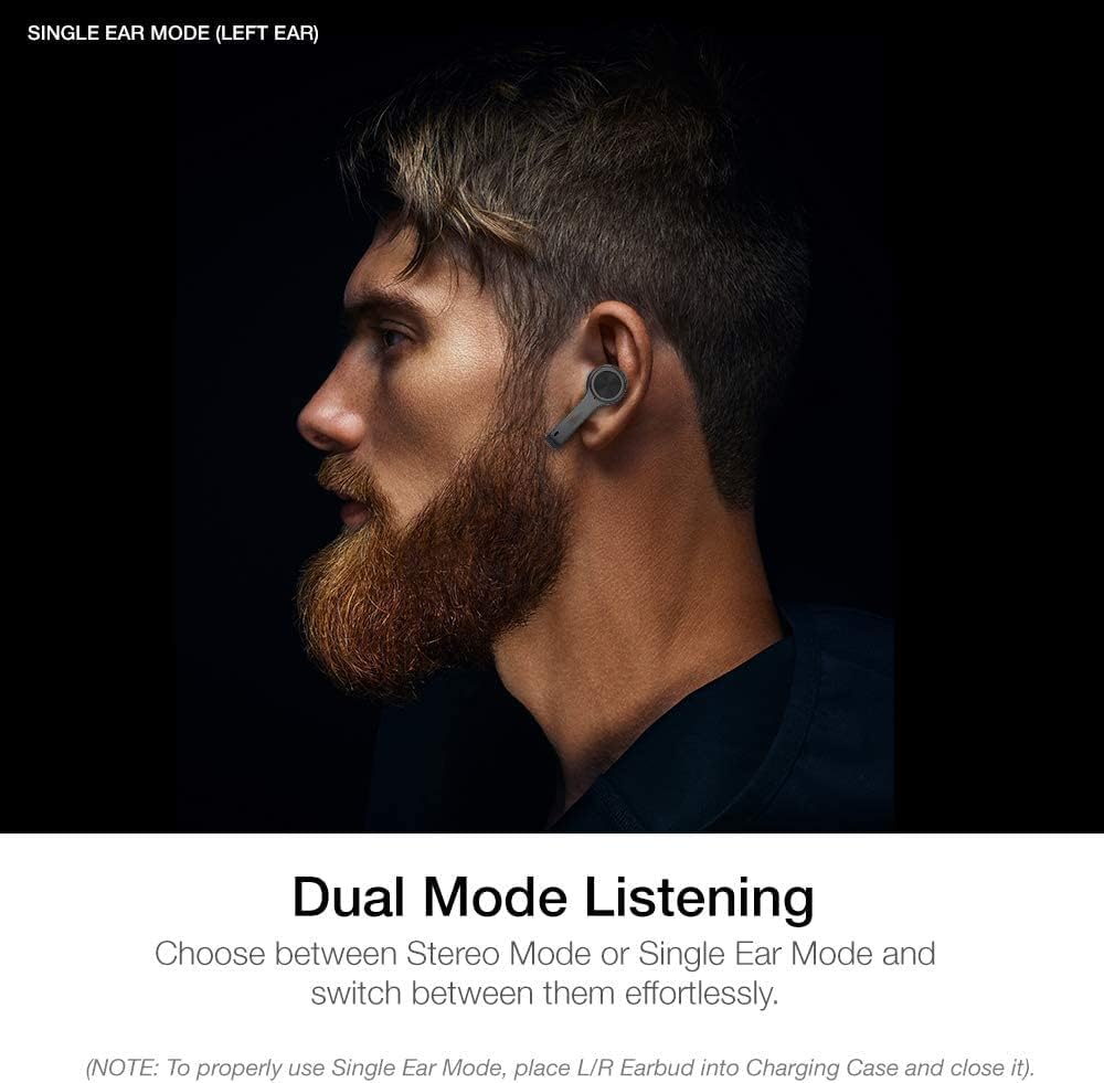 XClear Wireless Earbuds with Immersive Sounds True 5.0 Bluetooth in-Ear Headphones with Charging Case/Quick-Pairing Stereo Calls/Built-in Microphones/IPX5 Sweatproof/Pumping Bass for Sports Black - Image 5