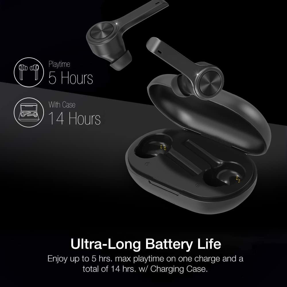 XClear Wireless Earbuds with Immersive Sounds True 5.0 Bluetooth in-Ear Headphones with Charging Case/Quick-Pairing Stereo Calls/Built-in Microphones/IPX5 Sweatproof/Pumping Bass for Sports Black - Image 6