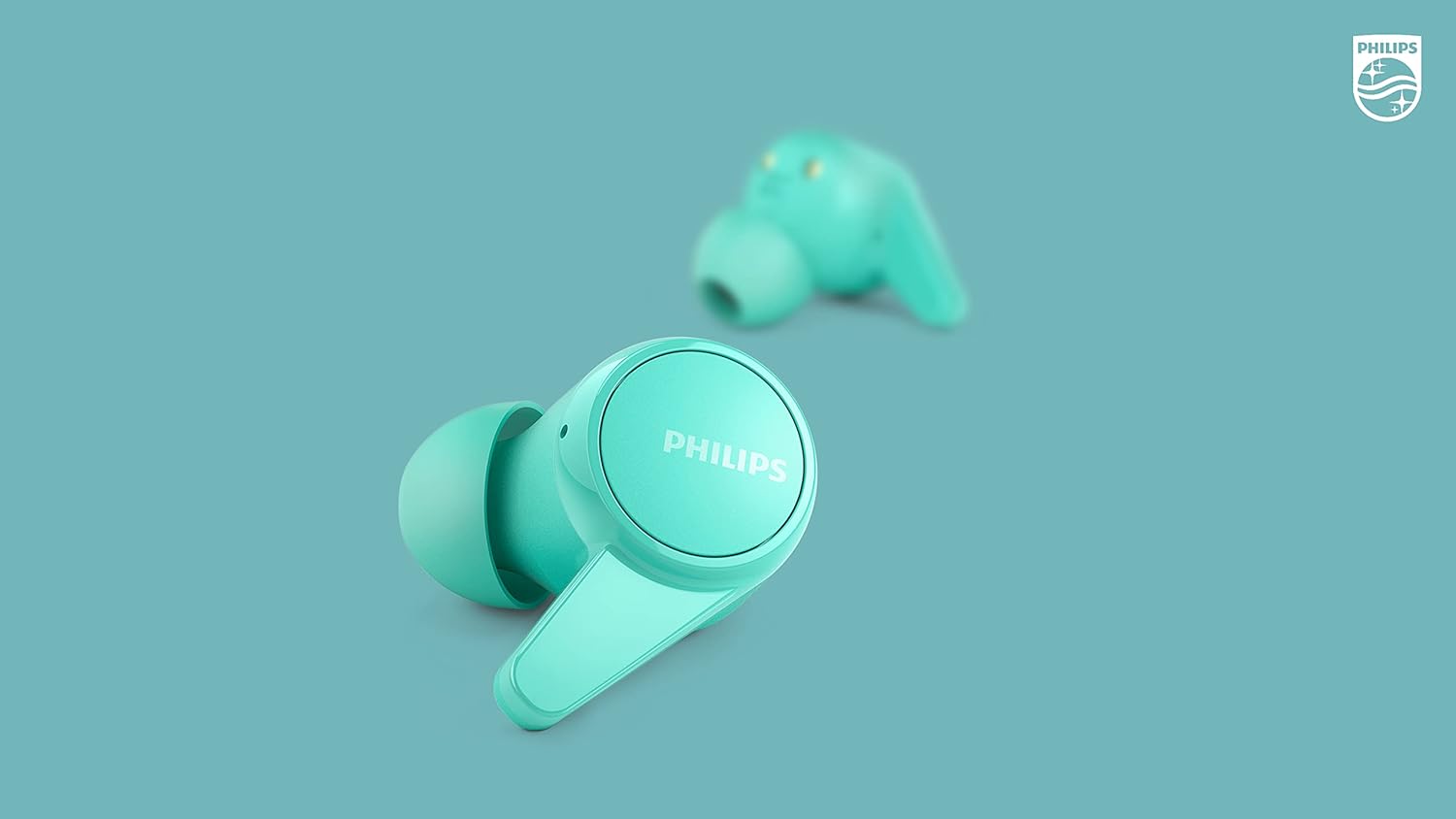 Philips T1207 True Wireless Headphones with Up to 18 Hours Playtime and IPX4 Water Resistance, Teal - Image 4