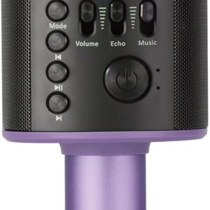 Wireless Bluetooth Karaoke Microphone with Built-in Speakers + HD Recording, Portable Handheld Mic | Lilac