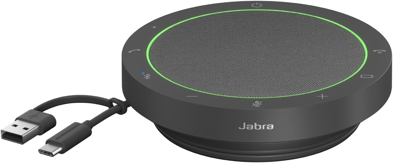 Jabra Speak2 55 Wireless Bluetooth Speakerphone (2025 Edition) - Portable with 4 Noise-Cancelling Mics - Microsoft Teams Certified - Dark Grey