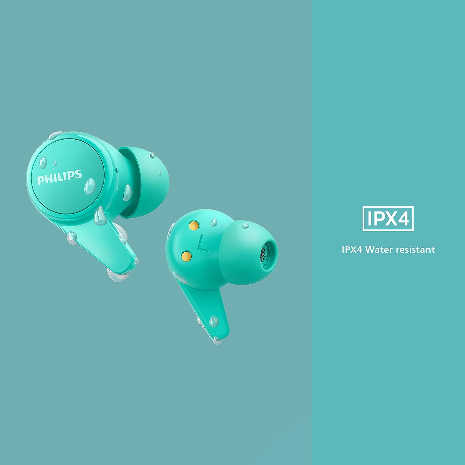 Philips T1207 True Wireless Headphones with Up to 18 Hours Playtime and IPX4 Water Resistance, Teal - Image 2