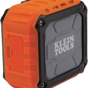 Klein Tools AEPJS1 Bluetooth Speaker, Wireless Portable Jobsite Speaker Plays Audio and Answers Calls Hands Free, IPX5, Worksite Ready