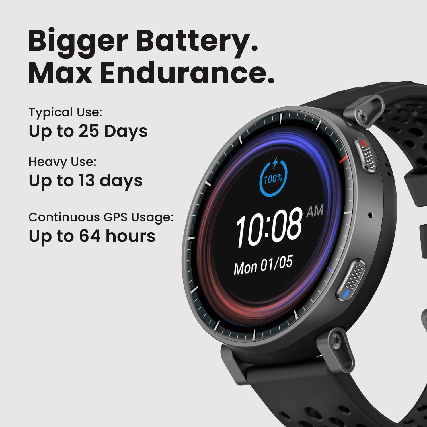 Amazfit Active Max Smart Watch 1.5" AMOLED Display, 25-Day Battery, Offline Maps, GPS, 4GB Storage, 170+ Sport Modes, 5 ATM Water Resistant, Heart Rate & Sleep Fitness Tracker for Android & iPhone - Image 3