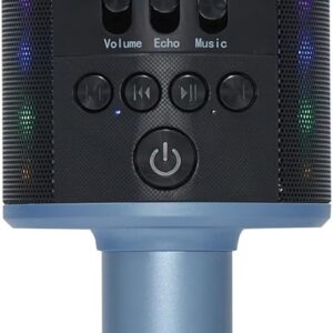 Wireless Bluetooth Karaoke Microphone with Built-in Speakers + HD Recording, Portable Handheld Mic | Blue