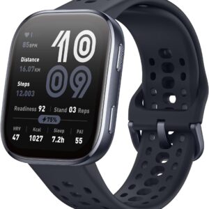 Amazfit Bip 6 Smart Watch 46mm, 14 Day Battery, 1.97" AMOLED Display, GPS & Free Maps, AI, Bluetooth Call & Text, Health, Fitness & Sleep Tracker, 140+ Workout Modes, 5 ATM Water-Resistance, Black