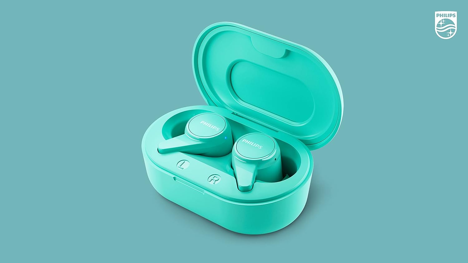 Philips T1207 True Wireless Headphones with Up to 18 Hours Playtime and IPX4 Water Resistance, Teal - Image 5