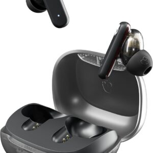 Skullcandy Smokin’ Buds Wireless Earbuds, Bluetooth Headphones, Noise Isolating Fit, Up to 20 Hours Battery, IPX4 Sweat and Water Resistant, Microphone for iPhone Android - Midnight Smoke