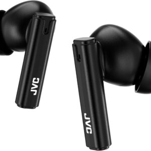 JVC Ultra Compact True Wireless Earbuds Headphones with Built-in Mic, Touch Sensor Operation, Total 16 Hour Battery Life with Charging Case, Bluetooth 5.4, HAB6TB Black