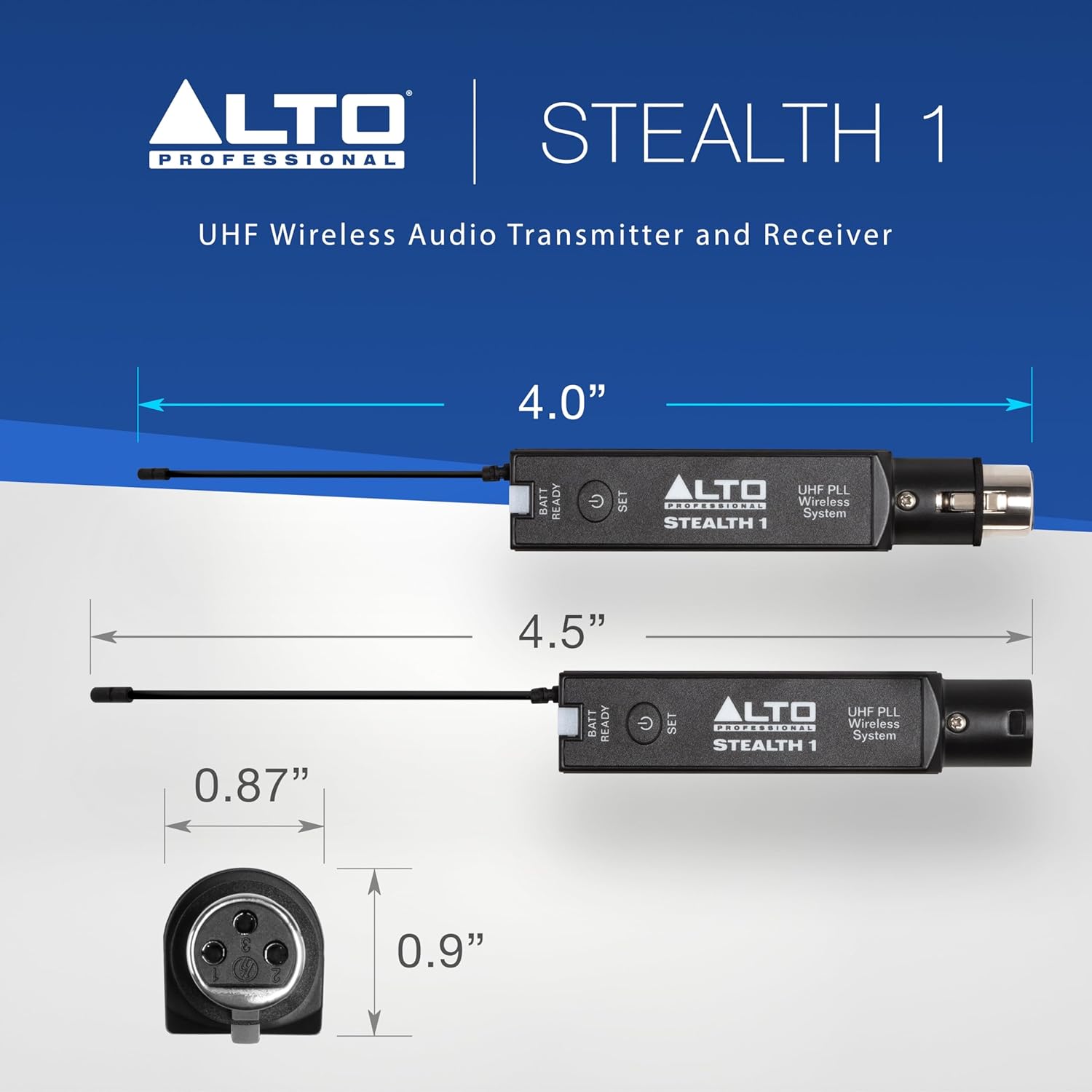 ALTO Stealth 1 Mono UHF XLR Wireless Audio System, Transmitter and Receiver for Powered Speakers, Mixers and Dynamic Microphones - Image 6