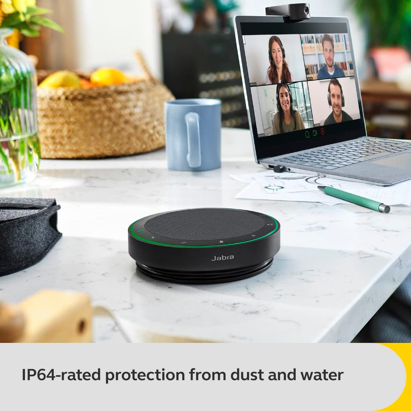 Jabra Speak2 75 SE (Second Edition) Wireless Bluetooth Speakerphone - 4 Noise-Cancelling Mics, 65mm Speakers - New Linking Feature - USB-A Dongle - Works with Zoom and Google Meet - Dark Grey - Image 6