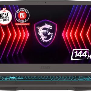 msi Thin A15 15.6” 144Hz FHD Gaming Laptop: Ryzen 5-7535HS, NVIDIA Geforce RTX 2050, 8GB DDR5, 512GB NVMe SSD, Cooler Boost 5, Win 11: Black B7UCX-218US