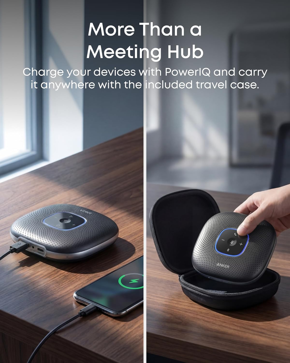 Anker PowerConf Speakerphone, Zoom Certified Conference Speaker with 6 Mics, 360° Enhanced Voice Pickup, 24H Call Time, Bluetooth 5.3, USB C, Compatible with Leading Platforms for Personal Workspaces - Image 5