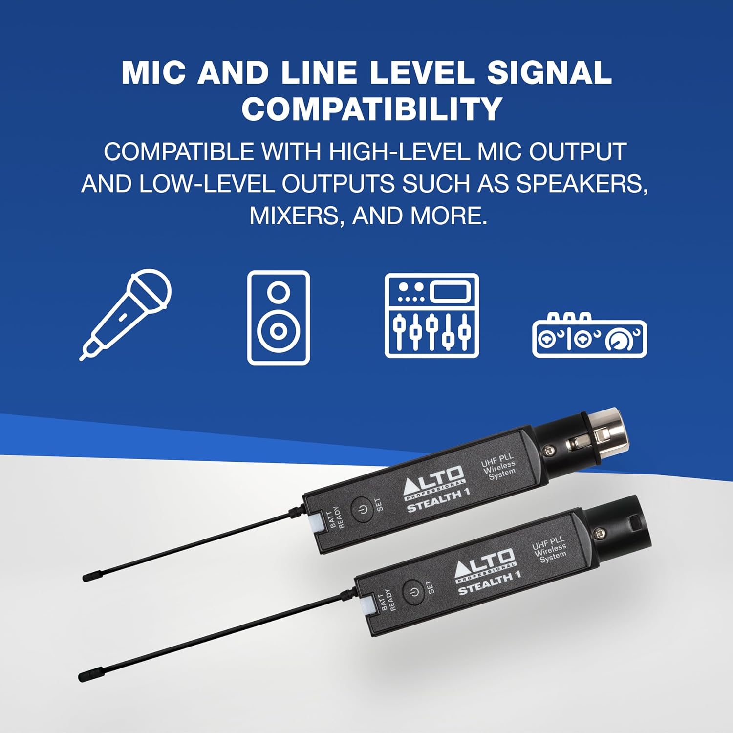 ALTO Stealth 1 Mono UHF XLR Wireless Audio System, Transmitter and Receiver for Powered Speakers, Mixers and Dynamic Microphones - Image 5