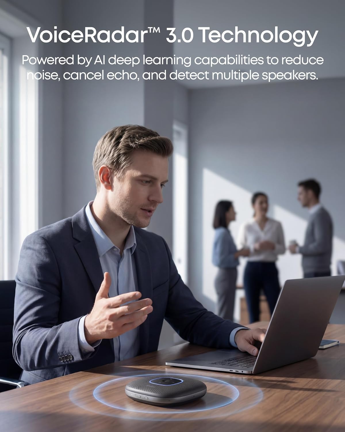 Anker PowerConf Speakerphone, Zoom Certified Conference Speaker with 6 Mics, 360° Enhanced Voice Pickup, 24H Call Time, Bluetooth 5.3, USB C, Compatible with Leading Platforms for Personal Workspaces - Image 2