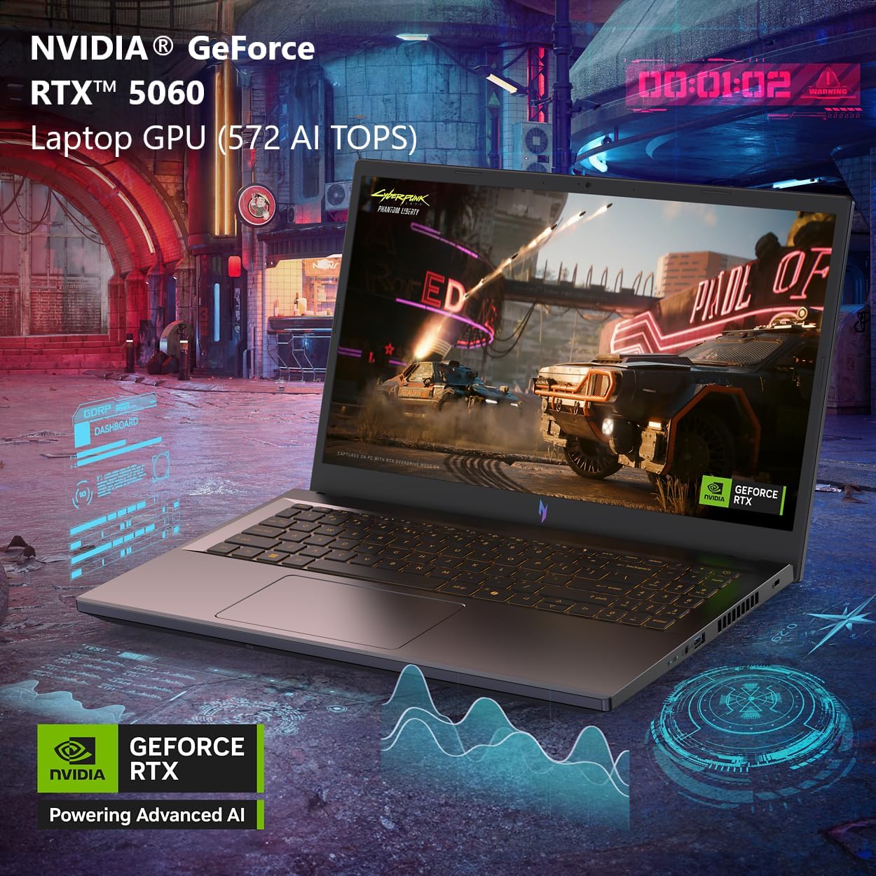 Acer Nitro V Gaming Laptop | Intel Core i9-13900H Processor | NVIDIA GeForce RTX 5060 Laptop GPU | 15.6" FHD IPS 165Hz Display | 16GB DDR4 | 1TB Gen 4 SSD | Wi-Fi 6 | Backlit KB | ANV15-52-98KV - Image 3
