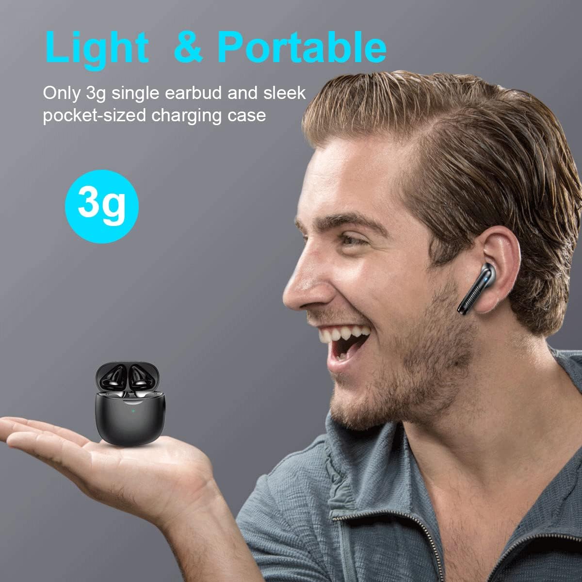 Wireless Earbuds, Bluetooth 5.4 Earbuds Stereo Bass, Bluetooth Headphones in Ear Noise Cancelling Mic, Earphones IP7 Waterproof Sports, 32H Playtime USB C Mini Charging Case Ear Buds for Android iOS - Image 4