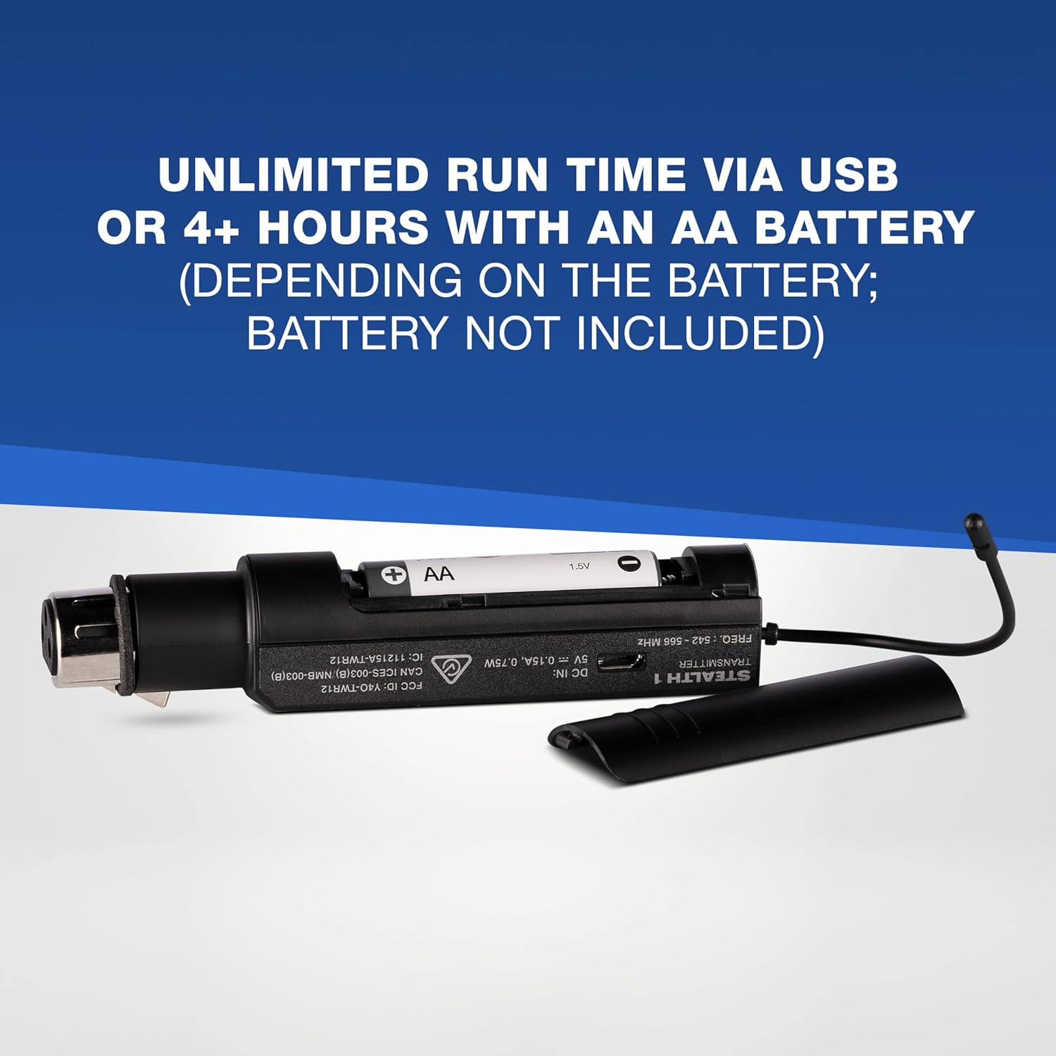 ALTO Stealth 1 Mono UHF XLR Wireless Audio System, Transmitter and Receiver for Powered Speakers, Mixers and Dynamic Microphones - Image 4