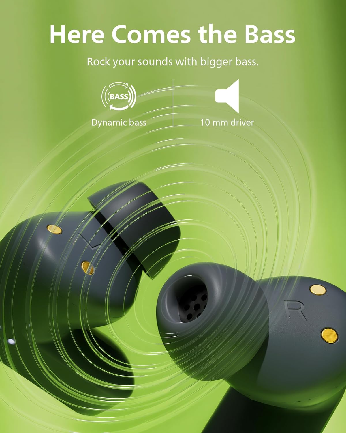 Philips TAT3519 Wireless Earbuds,True Wireless Headphones with Noise Canceling Pro,Dynamic Bass,Clear Call,24 H Battery Life,Fast Charging,Bluetooth 5.3,IPX4,App/Touch Control,Black - Image 2