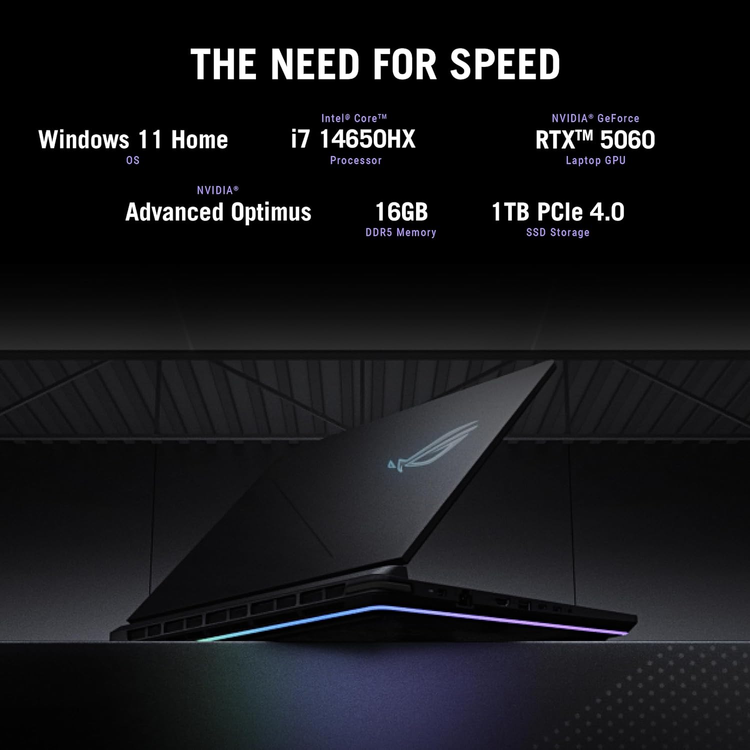 ASUS ROG Strix G16 (2025) Gaming Laptop, 16” FHD+ 16:10 165Hz/3ms Display, NVIDIA® GeForce RTX™ 5060 Laptop GPU, Intel® Core™ i7 Processor 14650HX, 16GB DDR5, 1TB Gen 4 SSD, Wi-Fi 7, Windows 11 Home - Image 3