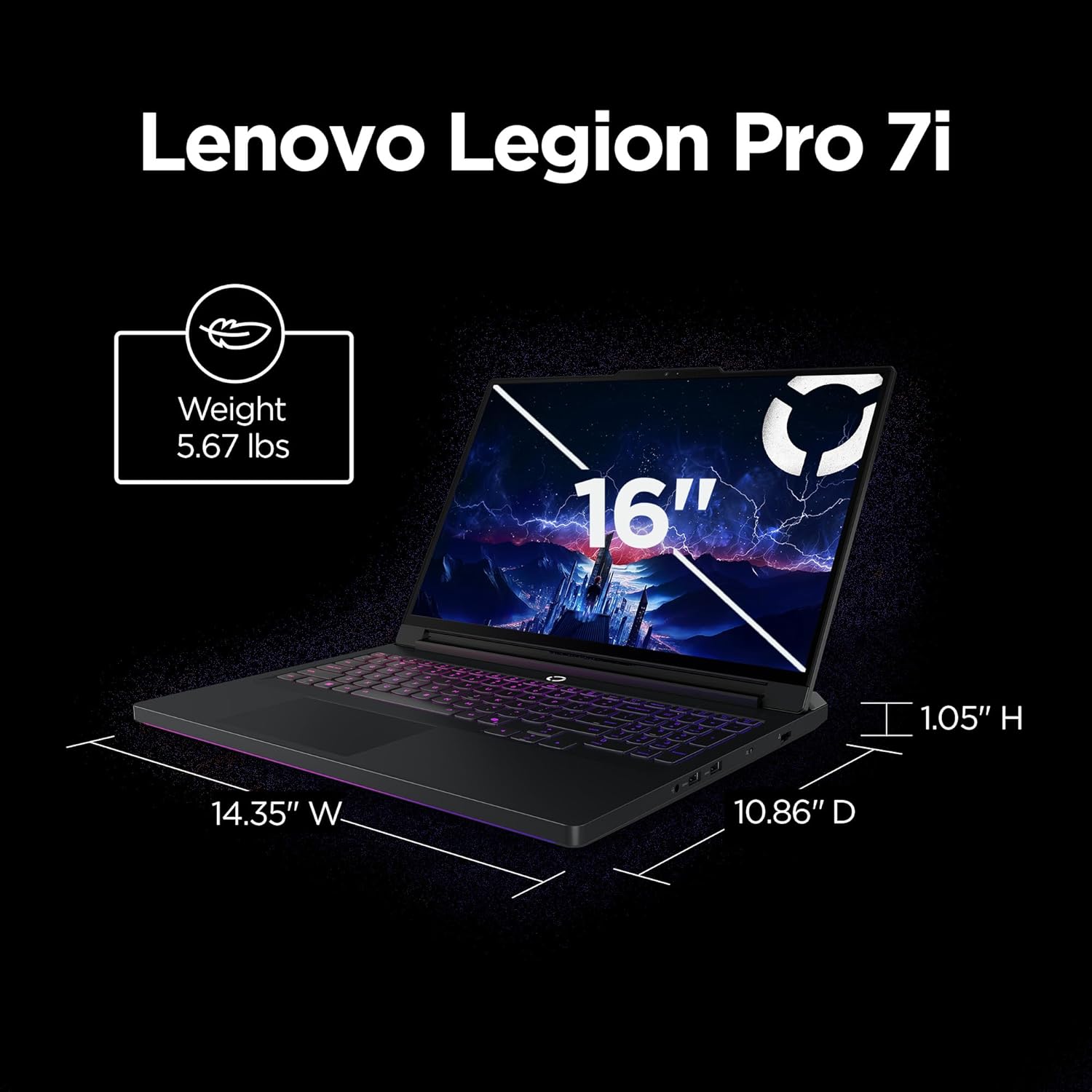 Lenovo Legion Pro 7i – Gaming Laptop - Intel® Core™ Ultra 9 275HX – 16" 2.5K WQXGA OLED Display – 240Hz Refresh Rate – GeForce RTX™ 5070 Ti GPU – 32 GB Memory – 1 TB Storage – 3-Month PC GamePass - Image 16