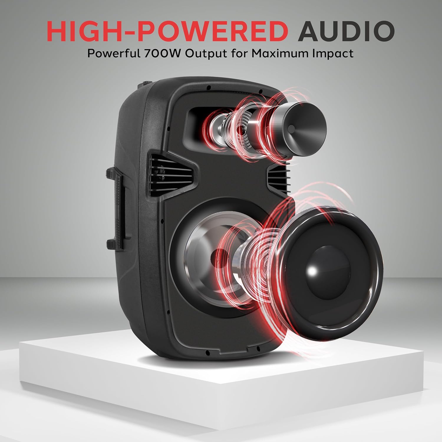 Pyle Active + Passive PA Systems - Dual 8inch 700 Watt Max Power Output Speaker with Microphone, Bluetooth Wireless Streaming, MP3/USB/SD/AUX Readers, Speaker Stands- Pyle PPHP849KT - Image 6