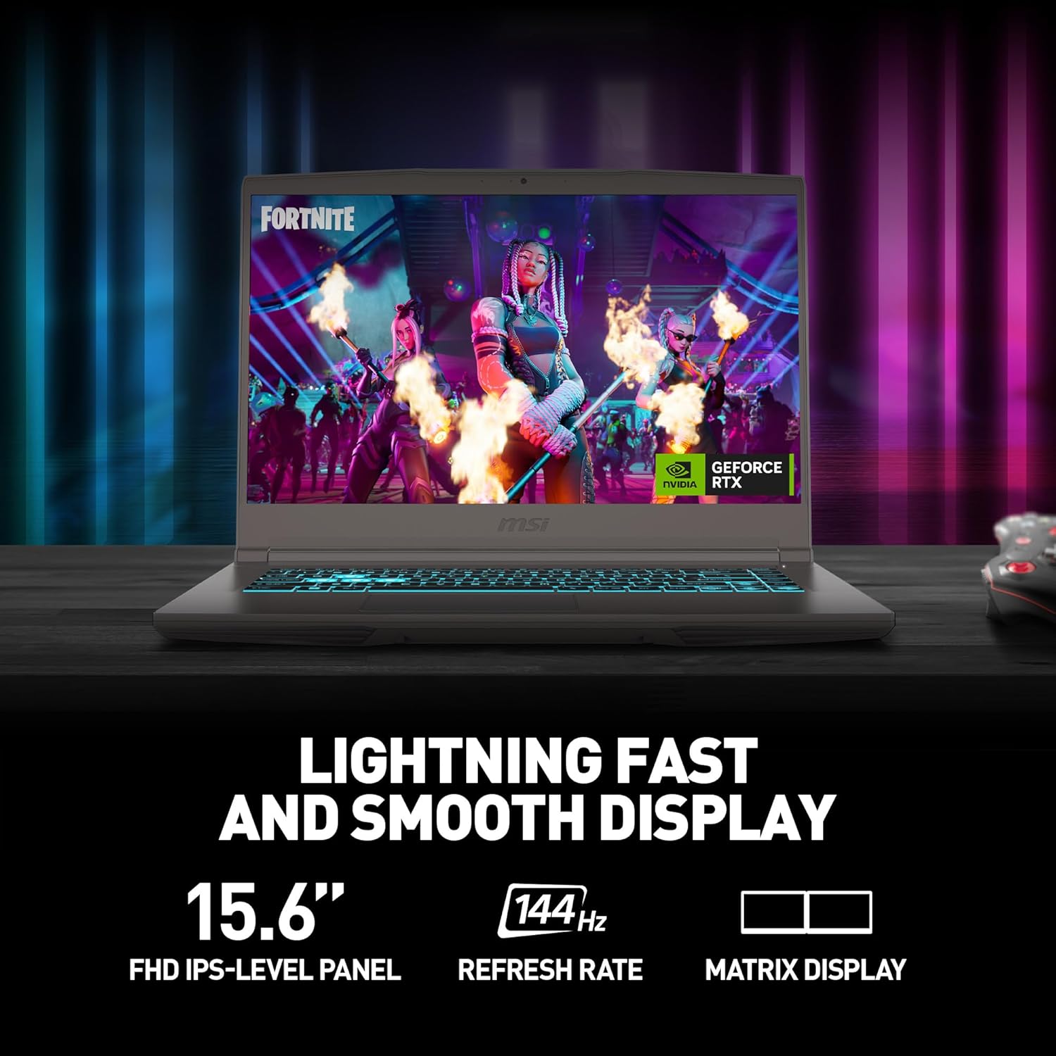 msi Thin A15 15.6” 144Hz FHD Gaming Laptop: Ryzen 5-7535HS, NVIDIA Geforce RTX 2050, 8GB DDR5, 512GB NVMe SSD, Cooler Boost 5, Win 11: Black B7UCX-218US - Image 5
