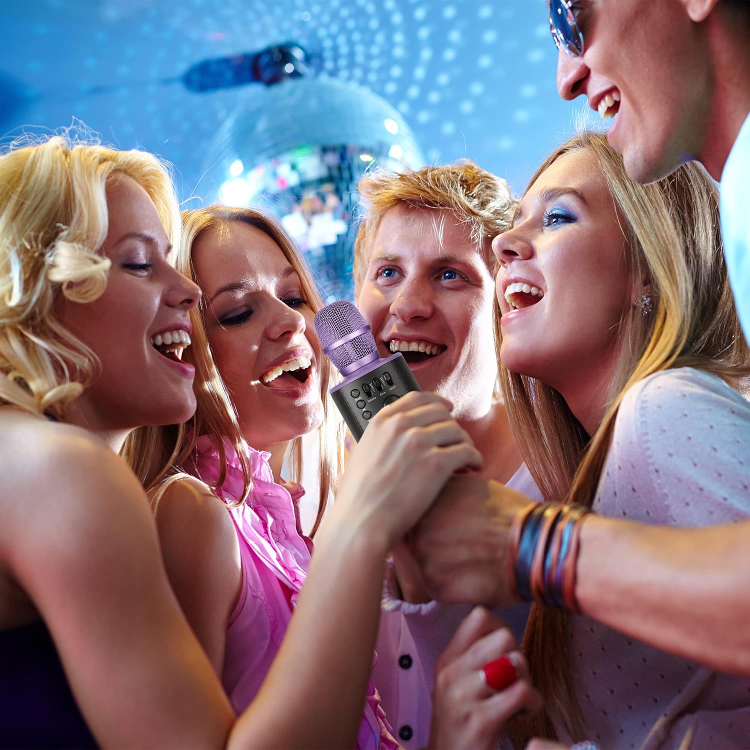 Wireless Bluetooth Karaoke Microphone with Built-in Speakers + HD Recording, Portable Handheld Mic | Lilac - Image 10