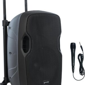 Gemini 10” Wireless Battery-Powered Bluetooth Speaker with Trolley Handle, Mic/Guitar Inputs & Echo – Mobile Sound System for Gigs, Classes & Street Performers (AS-10TOGO)