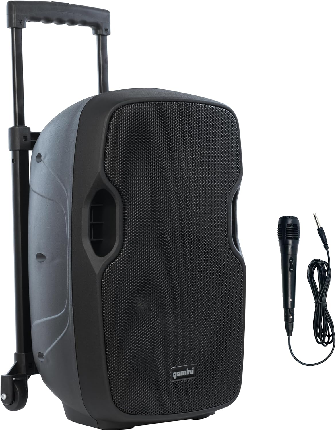Gemini 10” Wireless Battery-Powered Bluetooth Speaker with Trolley Handle, Mic/Guitar Inputs & Echo – Mobile Sound System for Gigs, Classes & Street Performers (AS-10TOGO)