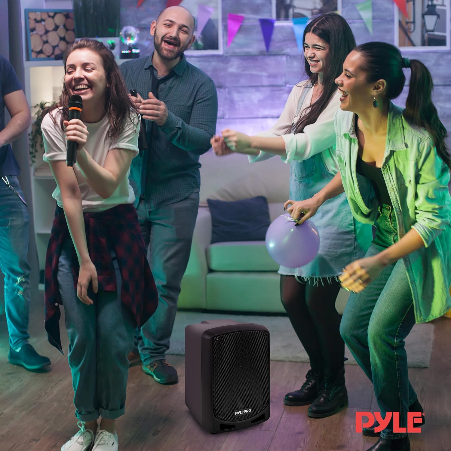 Pyle Bluetooth Karaoke PA Speaker - Indoor / Outdoor Portable Sound System with Wireless Mic, Audio Recording, Rechargeable Battery, USB / SD Reader, Stand Mount - for Party, Control - PSBT65A Black - Image 7