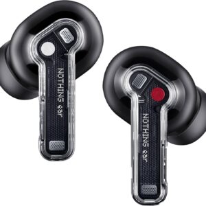 Nothing Ear Wireless Earbuds Bluetooth, 45dB Hybrid Smart ANC Earbuds, 11mm Deep Bass Boost, Hi-Res Audio with LDAC & LHDC 5.0, 6 Mics Call, 40.5H Playtime with Fast Charging Case, ChatGPT Supported
