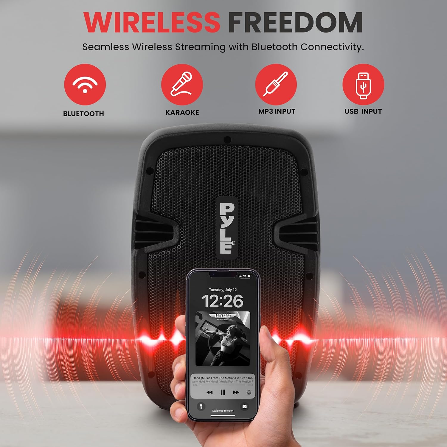Pyle Active + Passive PA Systems - Dual 8inch 700 Watt Max Power Output Speaker with Microphone, Bluetooth Wireless Streaming, MP3/USB/SD/AUX Readers, Speaker Stands- Pyle PPHP849KT - Image 4