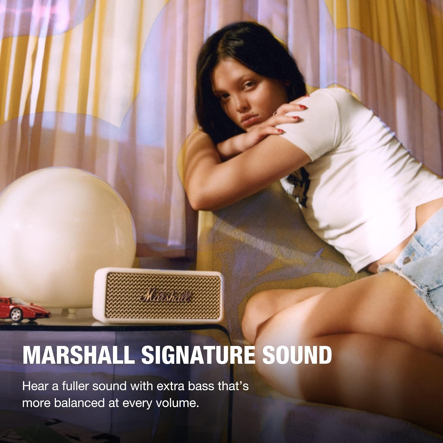 Marshall Emberton III Portable Bluetooth Speaker - Rugged Waterproof/Dust-Proof Design | Loud Stereo Sound, Deep Bass | Compact and Wireless for Travel and Outdoors - Cream - Image 2