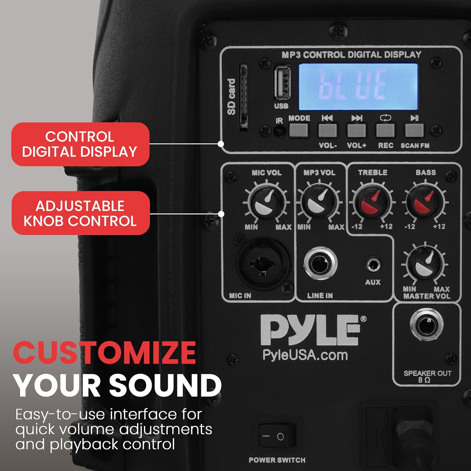 Pyle Active + Passive PA Systems - Dual 8inch 700 Watt Max Power Output Speaker with Microphone, Bluetooth Wireless Streaming, MP3/USB/SD/AUX Readers, Speaker Stands- Pyle PPHP849KT - Image 2