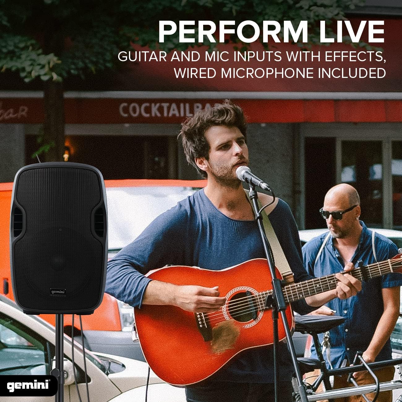 Gemini 10” Wireless Battery-Powered Bluetooth Speaker with Trolley Handle, Mic/Guitar Inputs & Echo – Mobile Sound System for Gigs, Classes & Street Performers (AS-10TOGO) - Image 5
