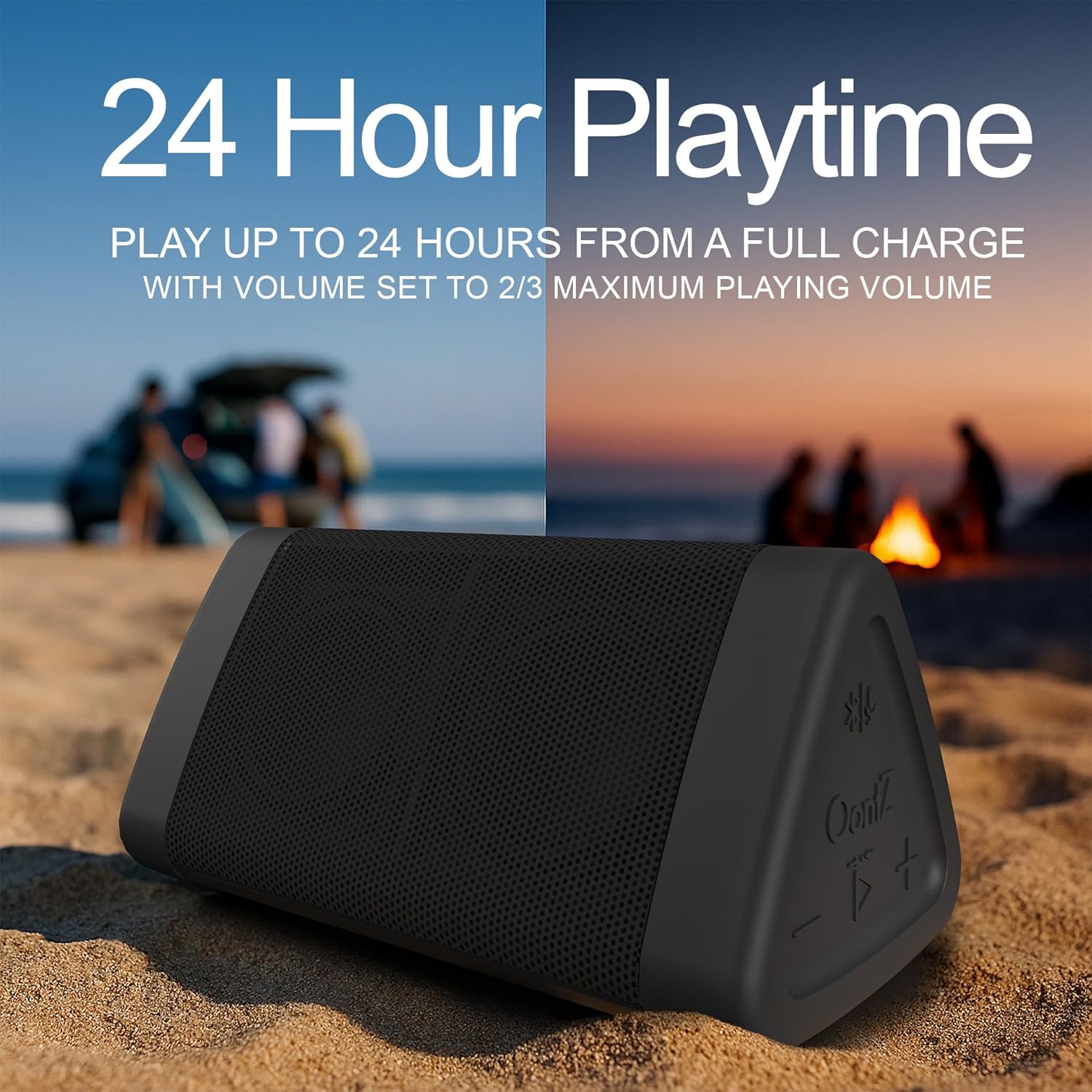 OontZ Angle 3 (4th Gen) – 2 Pack, Portable Bluetooth Speakers, Dual Pairing Stereo Sound, 12W Stereo Sound, 24 Hour Playtime, 100 Foot Wireless Range, Waterproof, Home, Outdoor (Black) - Image 3