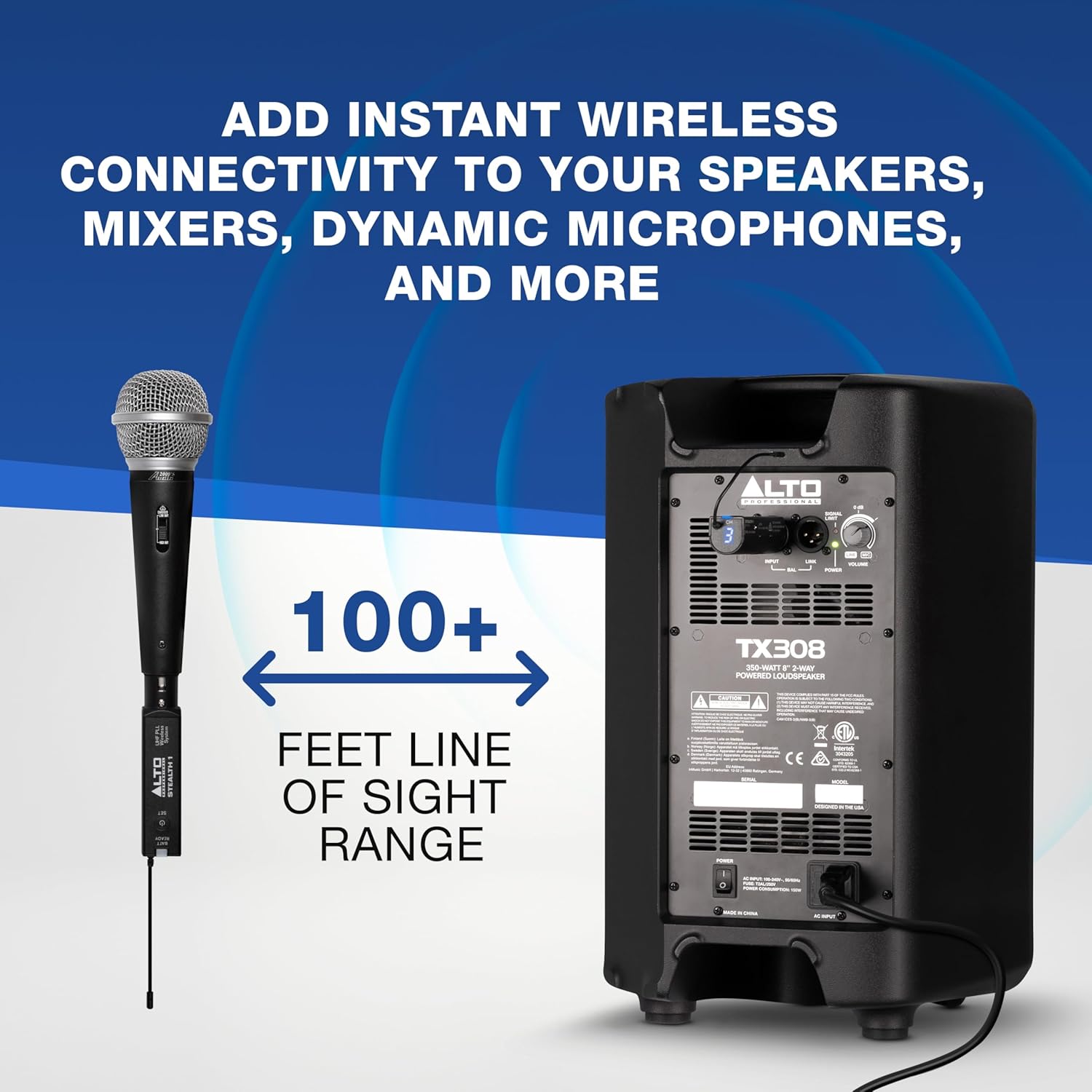 ALTO Stealth 1 Mono UHF XLR Wireless Audio System, Transmitter and Receiver for Powered Speakers, Mixers and Dynamic Microphones - Image 2