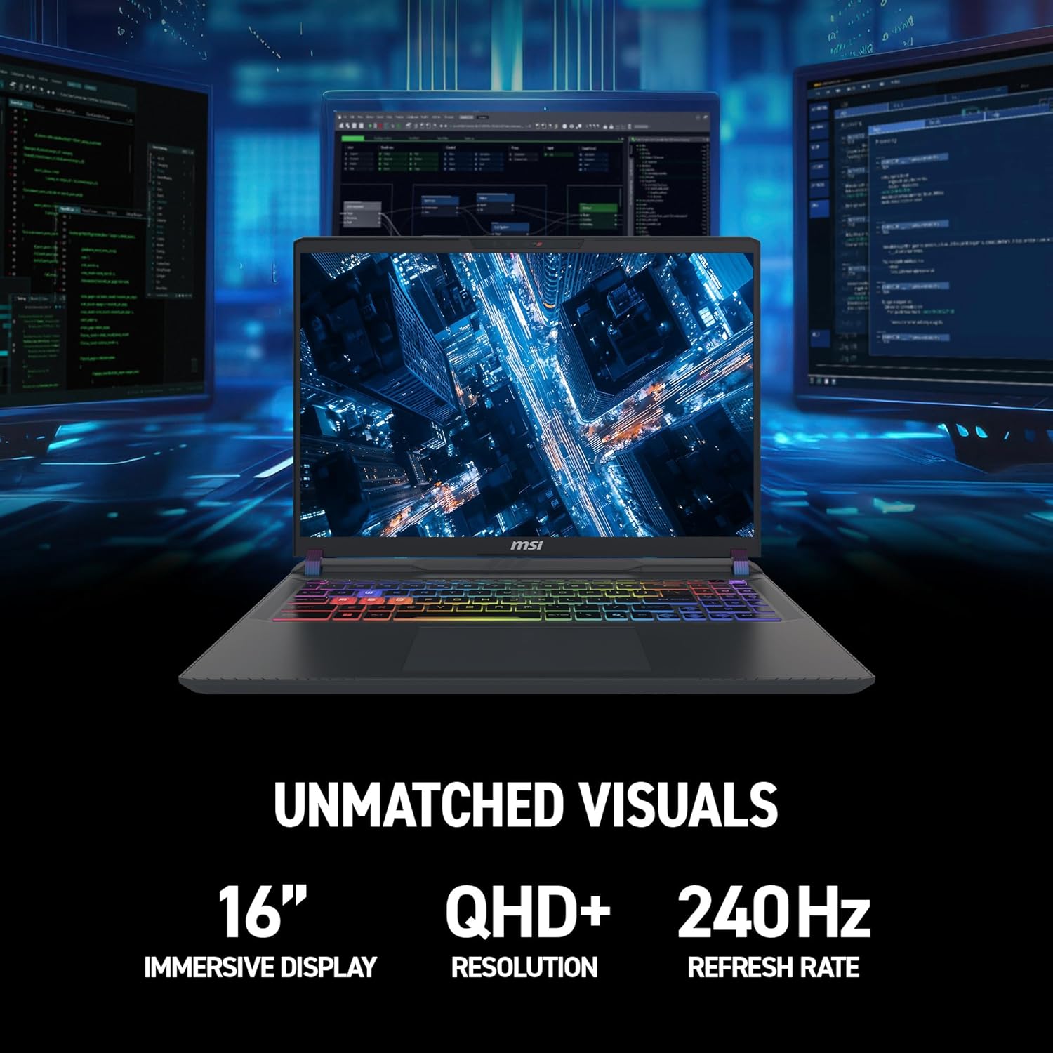 msi Vector 16 HX AI 16” 144Hz FHD+ Gaming Laptop: Intel Core Ultra 7-255HX, NVIDIA Geforce RTX 5070Ti, 16GB DDR5, 512GB NVMe SSD, Thunderbolt 5, Wi-Fi 6E, Win 11 Home: Cosmo Gray A2XWHG-212US - Image 5