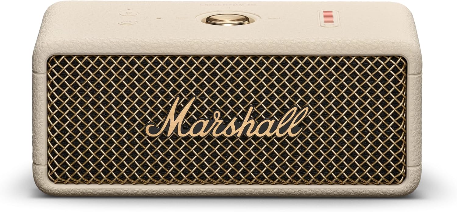 Marshall Emberton III Portable Bluetooth Speaker - Rugged Waterproof/Dust-Proof Design | Loud Stereo Sound, Deep Bass | Compact and Wireless for Travel and Outdoors - Cream