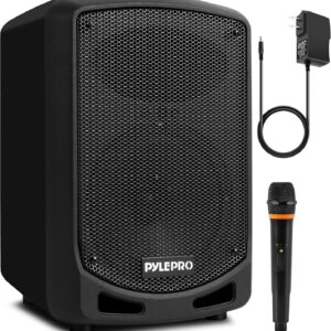 Pyle Bluetooth Karaoke PA Speaker - Indoor / Outdoor Portable Sound System with Wireless Mic, Audio Recording, Rechargeable Battery, USB / SD Reader, Stand Mount - for Party, Control - PSBT65A Black